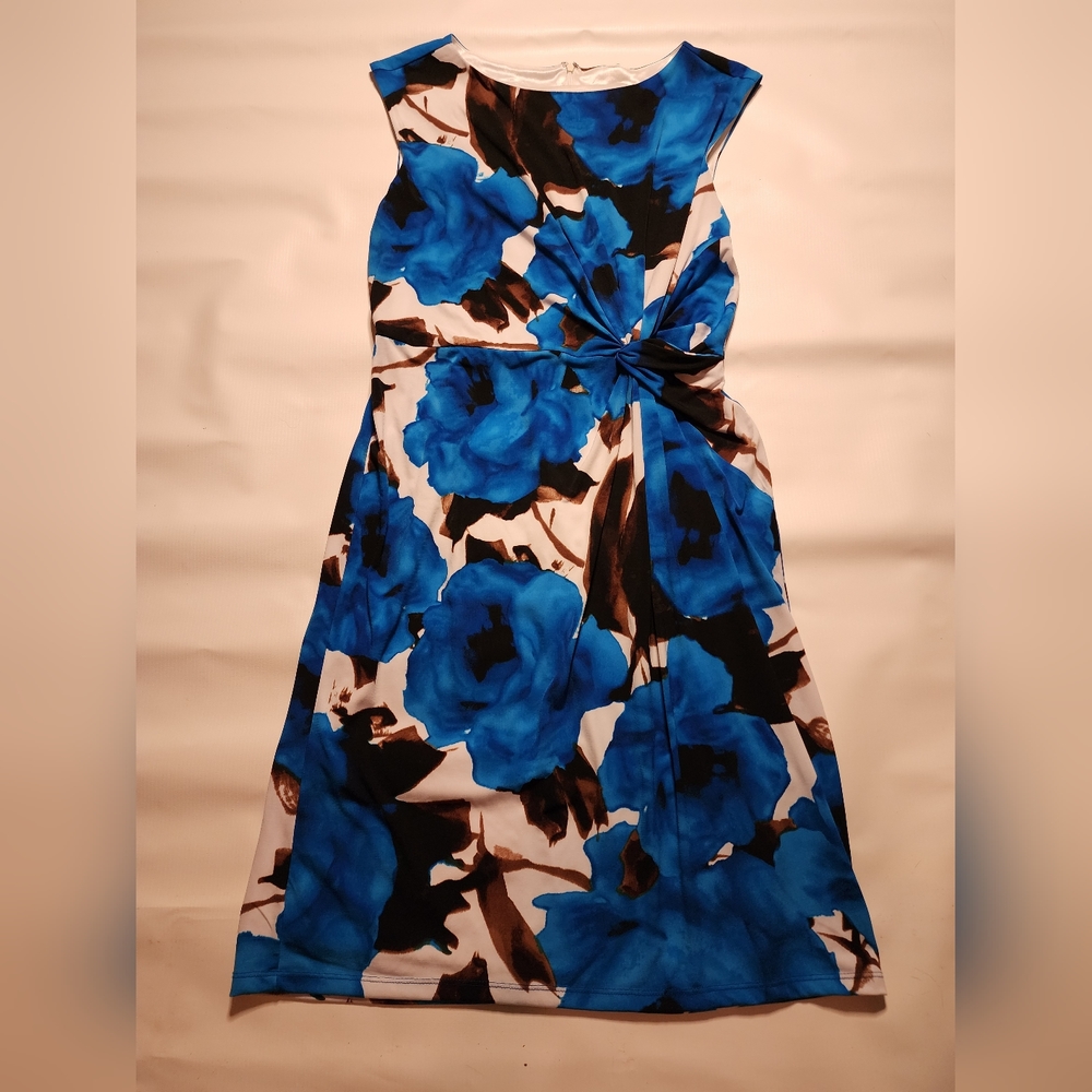 Premise Dresses Dress Women's One Size Blue Floral Sleevless Round Neck Dress